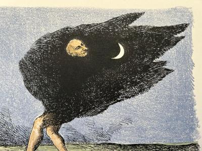 Roland TOPOR - L’homme à la cape, 1973, Lithographie originale  numérotée 2