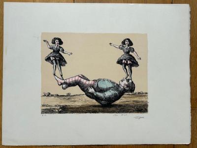 Roland TOPOR - La Bascule, Lithographie originale signée et numérotée 2