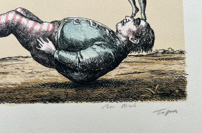 Roland TOPOR - La Bascule, Lithographie originale signée et numérotée 2