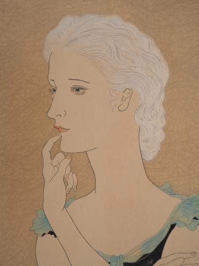 Léonard Tsuguharu FOUJITA : Jeune femme blonde, Gravure originale signée 2