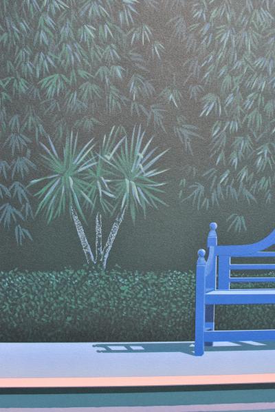 Patrick LE HEC’H - le banc bleu - Lithographie originale signée au crayon 2