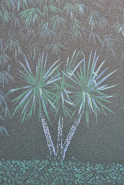 Patrick LE HEC’H - le banc bleu - Lithographie originale signée au crayon 2