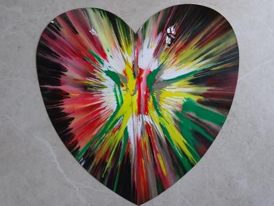 DAMIEN HIRST Heart - Requiem, Spin Painting, 2009, unique