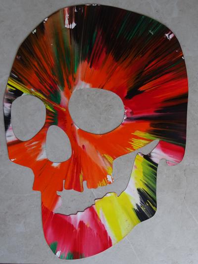 DAMIEN HIRST skull - Requiem, Spin Painting, 2009, unique 2