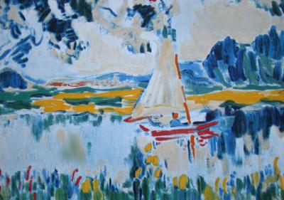 Maurice DE VLAMINCK (d’après), Voilier sur le lac, 1973 - Lithographie offset 2