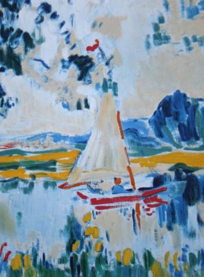 Maurice DE VLAMINCK (d’après), Voilier sur le lac, 1973 - Lithographie offset 2