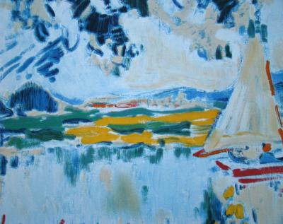 Maurice DE VLAMINCK (d’après), Voilier sur le lac, 1973 - Lithographie offset 2