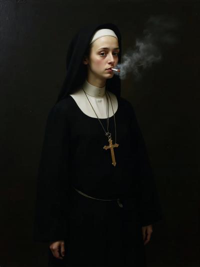 Smoking with God (IV) - 2025 - Mr Strange - Giclée sur papier 2