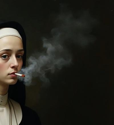Smoking with God (IV) - 2025 - Mr Strange - Giclée sur papier 2