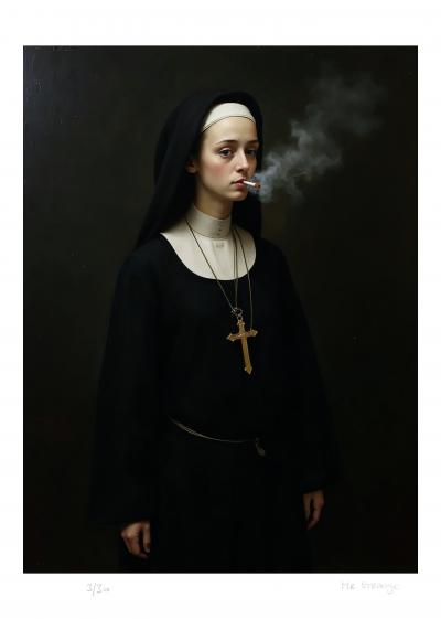 Smoking with God (IV) - 2025 - Mr Strange - Giclée sur papier 2