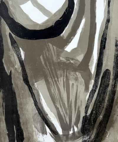 Bram Van Velde - Abstraction grise, 1977 - Lithographie originale signée numérotée crayon 2