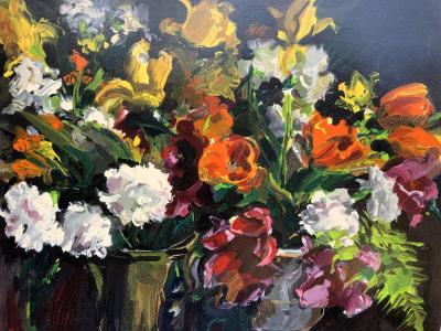 Maurice de VLAMINCK - Les deux vases de fleurs, 1960 - Bois gravé 2