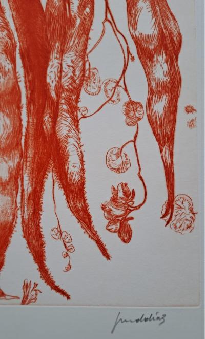 Gérard Diaz - Les haricots au vent - Gravure originale signée et numérotée 2