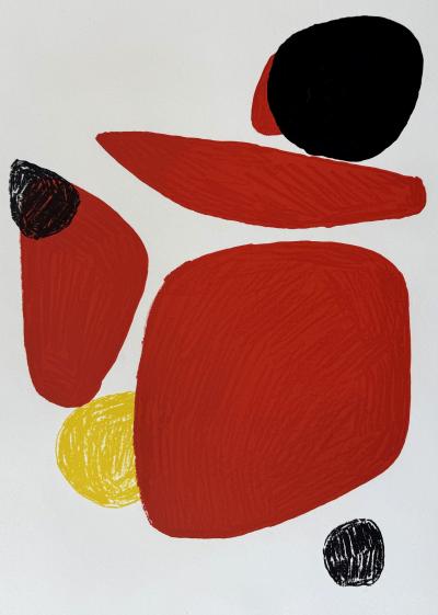 Alexander Calder - Quatres rouges, trois noirs et une jaune - Lithographie originale 2