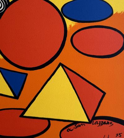 Alexander CALDER - Cerchi e Piramidi - Litografia originale firmata sulla lastra 2