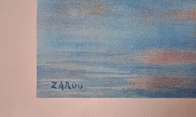 Zarou - Le port de Cannes - Lithographie originale signée 2
