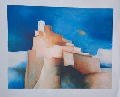 Claude Gaveau - Provençal Village - Original signed lithograph 2