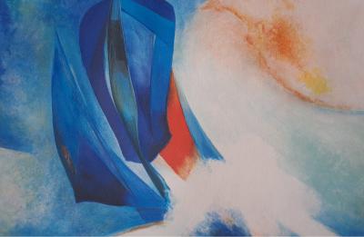 Claude Gaveau - Le voilier - Lithographie originale signée 2
