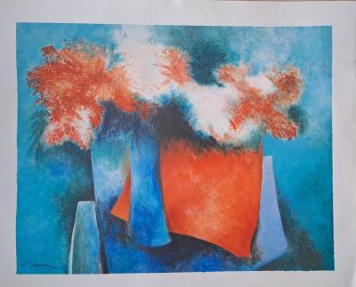 Claude Gaveau - Le bouquet - Lithographie originale signée 2