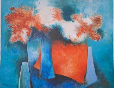 Claude Gaveau - Le bouquet - Lithographie originale signée 2