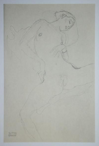 Gustav KLIMT (after) - Erotic drawing , 1979 - Offset lithography 2