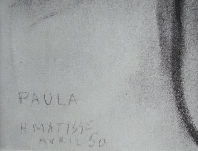 Henri MATISSE (d’après) - Paula, 1981 - Lithographie signée et datée 2