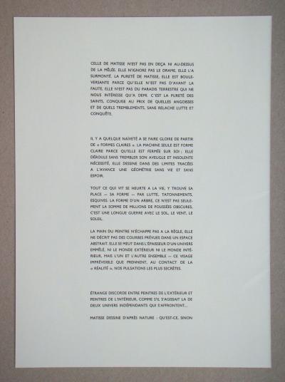 Henri MATISSE (d’après) - Paula, 1981 - Lithographie signée et datée 2