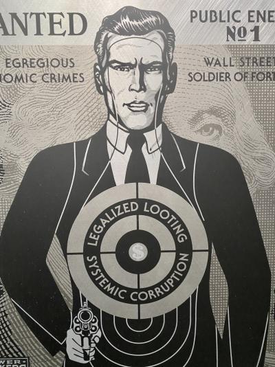Shepard Fairey (Obey) - Wall Street Public Enemy - Sérigraphie sur plaque d’aluminium 2