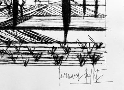 Bernard BUFFET - Les cyprès, 1959 - Pointe-sèche originale signée au crayon 2