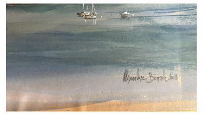 Alexandre Bonade - Saint-Servan vu des remparts de Saint-Malo  - Aquarelle - signée - 2003 2