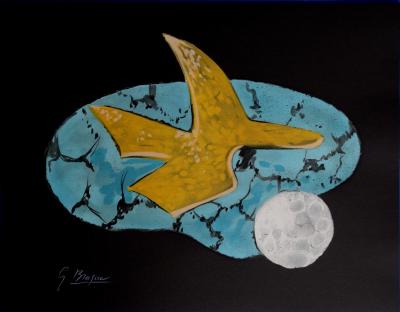 Georges BRAQUE : Oiseau au clair de lune - Lithographie signée
