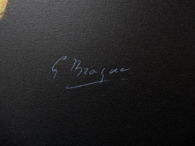 Georges BRAQUE : Composition dorée (envol élégant) - Lithographie signée 2