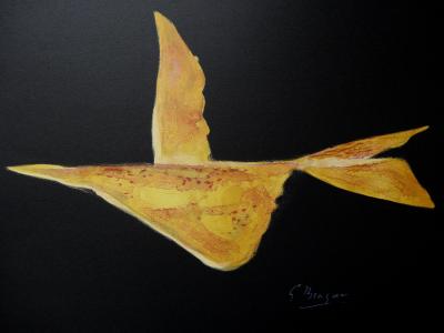 Georges BRAQUE : Composition dorée (envol élégant) - Lithographie signée 2