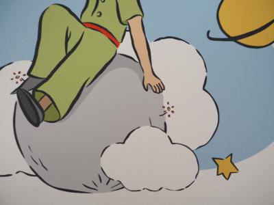 Antoine de Saint-Exupéry (d’après) - Le Petit Prince dans les nuages - lithographie 2