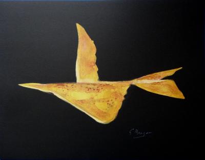 Georges BRAQUE : Composition dorée (envol élégant) - Lithographie signée 2