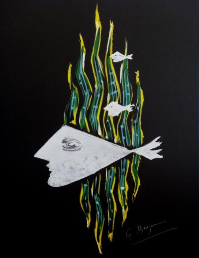 Georges BRAQUE : Esprit des rivières : les poissons - Lithographie signée