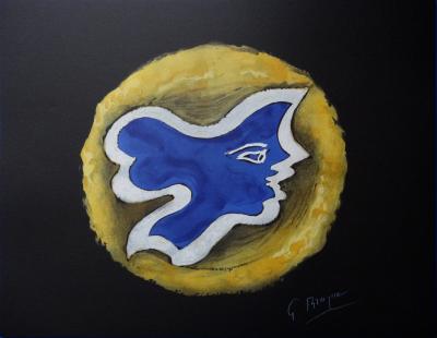 Georges BRAQUE : Profil grec en bleu - Lithographie signée