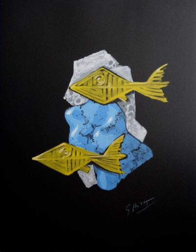 Georges BRAQUE : Poissons dorés - Lithographie signée
