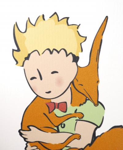 Antoine de Saint-Exupéry (d’après) - Le Petit Prince accueille le renard - lithographie 2