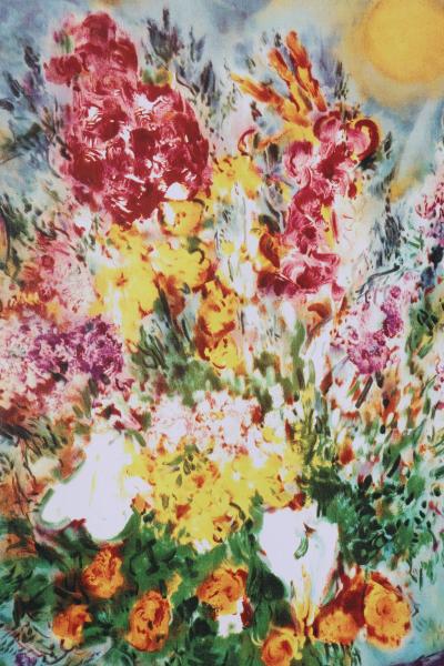 Marc CHAGALL : Bouquet d’été aux amoureux, Lithographie signée, 1989, 500ex 2