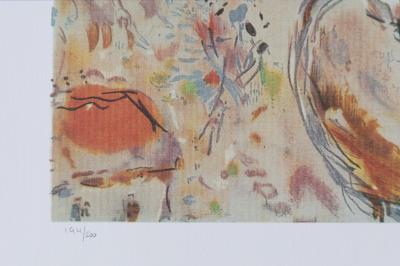 Marc CHAGALL : Le bouquet rouge, Lithographie signée, 1989, 500ex 2