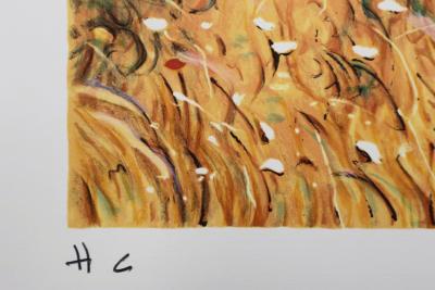 Claude FOSSOUX : La cueillette de fleurs, Lithographie signée 2