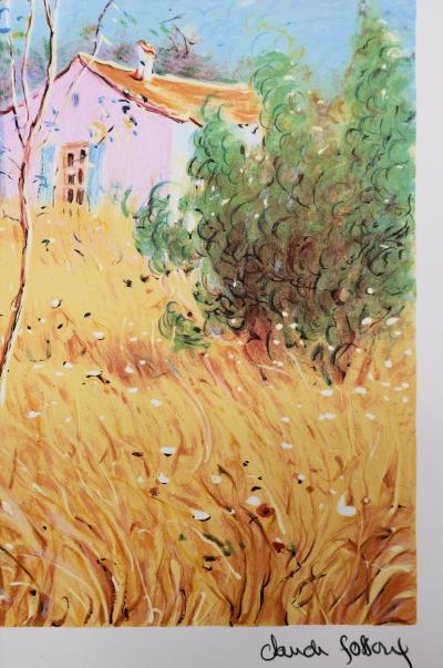 Claude FOSSOUX : La cueillette de fleurs, Lithographie signée 2