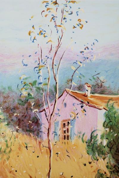 Claude FOSSOUX : La cueillette de fleurs, Lithographie signée 2
