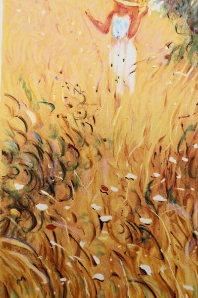 Claude FOSSOUX : La cueillette de fleurs, Lithographie signée 2