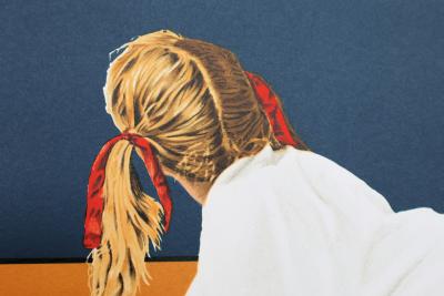 Jacques DETRAIT : Jeune Fille dans sa chambre, Lithographie originale signée 2