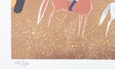 Serge LASSUS : Cavaliers en Automne, Lithographie originale signée 2