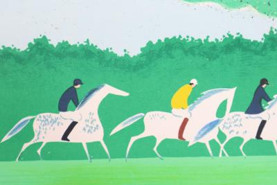 Serge LASSUS : Cavaliers en été, Lithographie originale signée 2