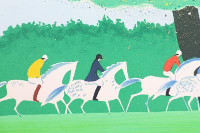 Serge LASSUS : Cavaliers en été, Lithographie originale signée 2