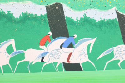 Serge LASSUS : Cavaliers en été, Lithographie originale signée 2